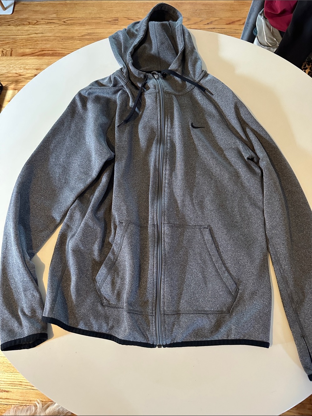 Nike Men’s Heather Grey Full-Zip Hooded Performance Jacket